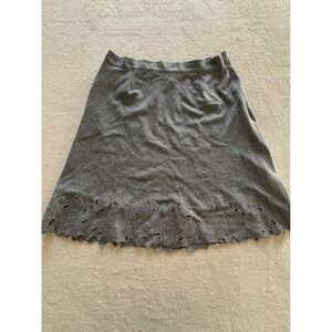 Vintage BFA Classics Gray Wool Blend Scalloped Hem A-Line Skirt Size 10P